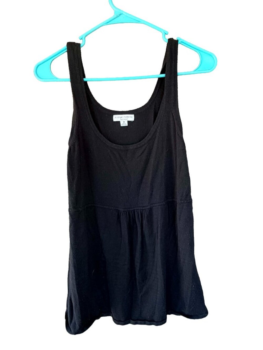 Liz Lange Maternity Black Babydoll Tank Empire Waist Soft Rayon Size M